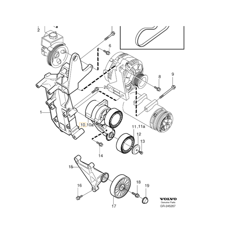 VOLVO S60 S80 V70 XC90 napinacz paska klinowego 2,4D OE 31686295