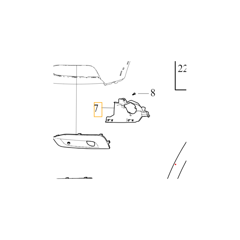 VOLVO V90CC prawe mocowanie wspornik halogenu OE