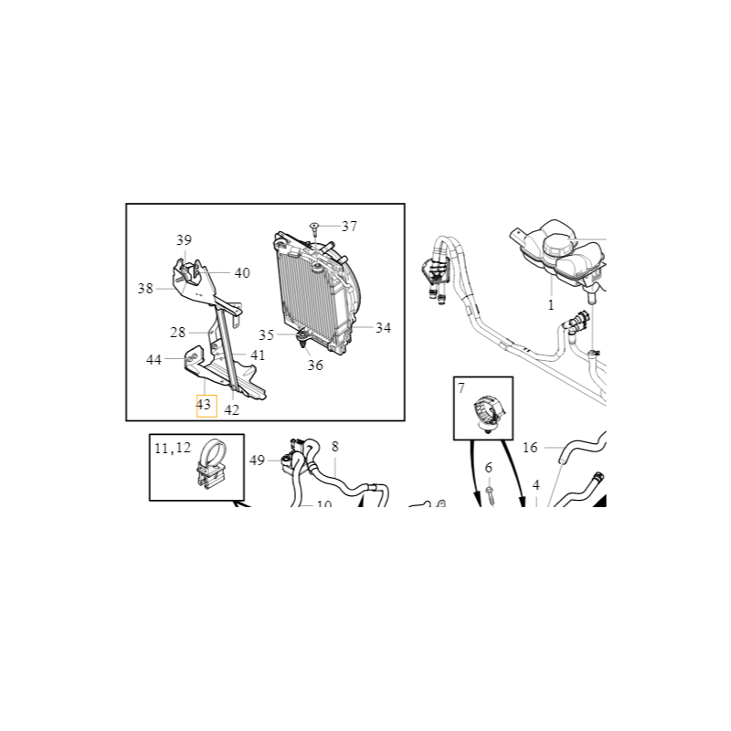 VOLVO XC60 II XC90 II  wspornik chlodnicy hybrydy