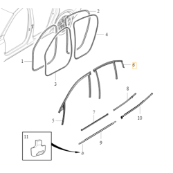 VOLVO S60 III tylna lewa listwa drzwi black OE