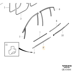 VOLVO S60 III przednia lewa listwa drzwi black OE